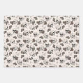 Gothic Cream Skulls en Stripes Halloween Inpakpapier Vel (Voorkant 3)