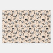 Gothic Cream Skulls en Stripes Halloween Inpakpapier Vel (Voorkant 3)