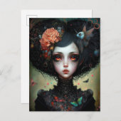 Gothic Creepy Cute Girl Gothic Briefkaart (Voorkant / Achterkant)
