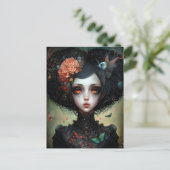 Gothic Creepy Cute Girl Gothic Briefkaart (Staand voorkant)