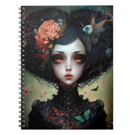 Gothic Creepy Cute Girl Gothic Notitieboek (Voorkant)