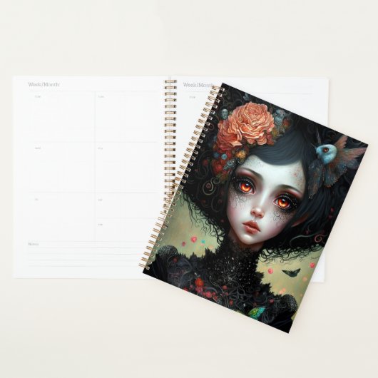 Gothic Creepy Cute Girl Gothic Planner (Display)