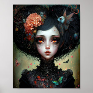 Gothic Creepy Cute Girl Gothic Poster