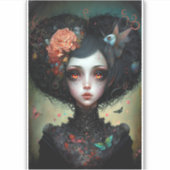 Gothic Creepy Cute Girl Gothic Sticker (Voorkant)