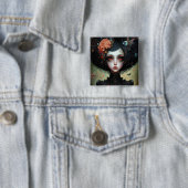Gothic Creepy Cute Girl Gothic Vierkante Button 5,1 Cm (In situ)