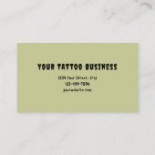 Gothic Creepy Green Skull Head Tattoo Shop Visitekaartje (Achterkant)