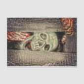 Gothic Creepy Green Skull Head Tissuepapier (Voorkant)