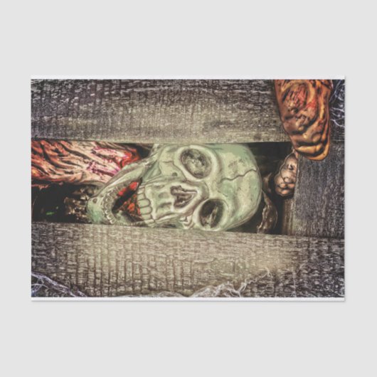 Gothic Creepy Green Skull Head Tissuepapier (Voorkant)