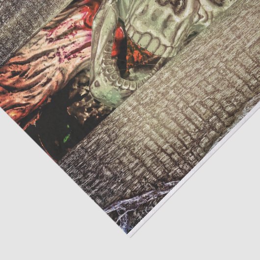 Gothic Creepy Green Skull Head Tissuepapier (Detail)