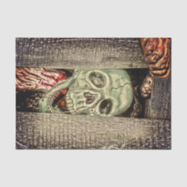 Gothic Creepy Green Skull Head Tissuepapier