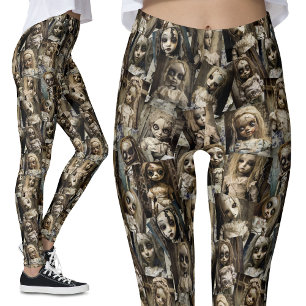 Gothic Creepy Haunted Doll Halloween kostuum Leggings