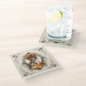 Gothic Creepy Lady Pumpkins Glazen Onderzetter (Schuin)