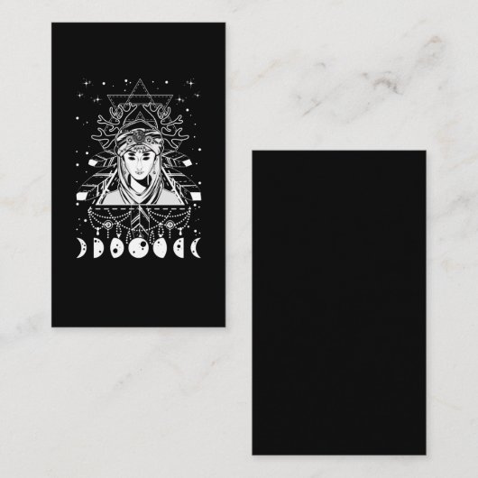 Gothic Creepy Moon Phases Witchy Geometry Crescent Visitekaartje (Voorkant / Achterkant)