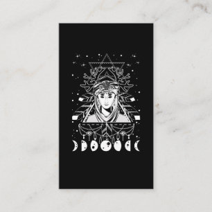 Gothic Creepy Moon Phases Witchy Geometry Crescent Visitekaartje