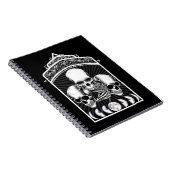 Gothic Creepy Skulls Moon Phases Witchy Crescent Notitieboek (Rechterzijde)