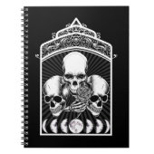 Gothic Creepy Skulls Moon Phases Witchy Crescent Notitieboek (Voorkant)