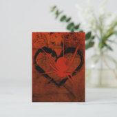 Gothic Creepy SpiderHeart Eyes Briefkaart (Staand voorkant)