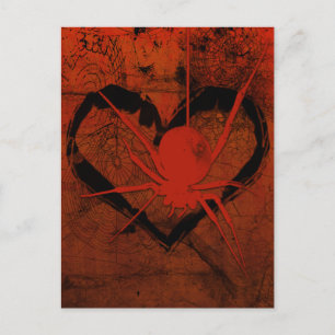 Gothic Creepy SpiderHeart Eyes Briefkaart