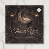 Gothic Crescent Moon Stars Baby Shower Bedankjes Labels (Achterkant)