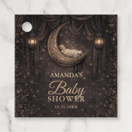 Gothic Crescent Moon Stars Baby Shower Bedankjes Labels