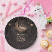 Gothic Crescent Moon Stars Baby Shower Papieren Bordje (Feest)