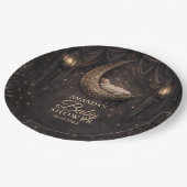Gothic Crescent Moon Stars Baby Shower Papieren Bordje (Gekanteld)