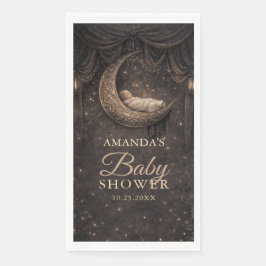 Gothic Crescent Moon Stars Baby Shower Servet
