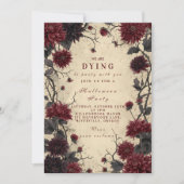 Gothic Crimson Dahlia Halloween viering Kaart (Voorkant)