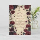 Gothic Crimson Dahlia Halloween viering Kaart (Staand voorkant)