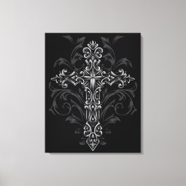 Gothic Cross Canvas Afdruk