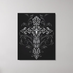 Gothic Cross Canvas Afdruk