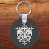 Gothic Cross en Skulls Sleutelhanger (Voorkant)