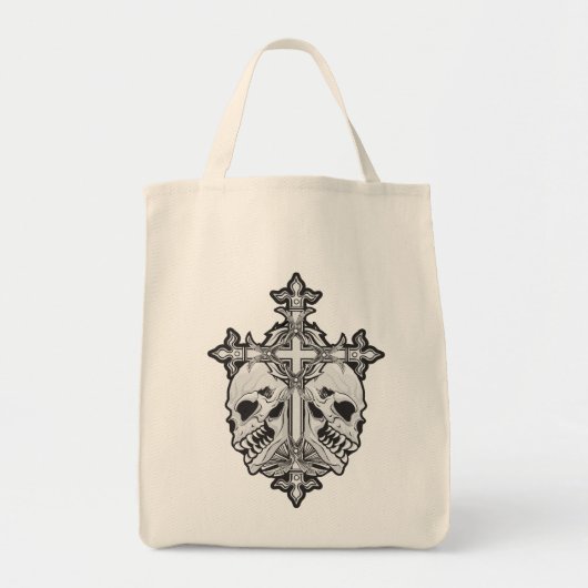 Gothic Cross en Skulls Tote Bag (Voorkant)