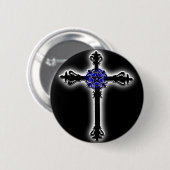 Gothic Cross Ronde Button 5,7 Cm (Voorkant /achterkant)