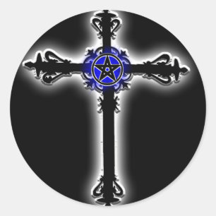 Gothic Cross Ronde Sticker