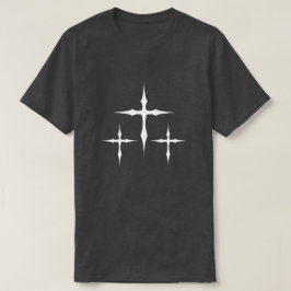 Gothic Cross T-Shirt – Minimal White Triple Cross 