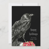 Gothic  Crow Black Prettige feestdagen Kaart (Voorkant)