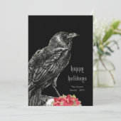 Gothic  Crow Black Prettige feestdagen Kaart (Staand voorkant)