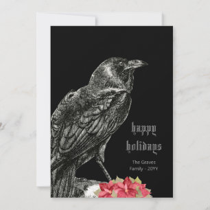 Gothic  Crow Black Prettige feestdagen Kaart