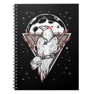 Gothic Crow Creepy Moon Witchy Bird Notitieboek