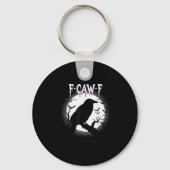 Gothic Crow F-caw-f Moon Halloween Tee  Sleutelhanger (Voorkant)