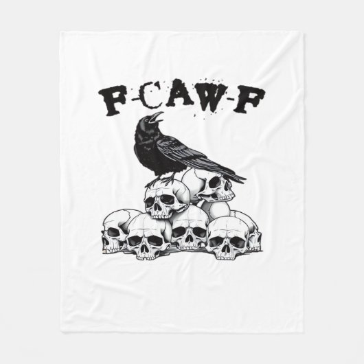 Gothic Crow F Caw F Raven Skull Halloween Graphic Fleece Deken (Voorkant)