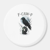 Gothic Crow F Caw F Raven Skull Halloween Graphic  Magneet (Voorkant)