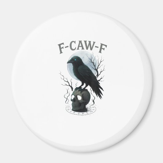 Gothic Crow F Caw F Raven Skull Halloween Graphic  Magneet (Voorkant)