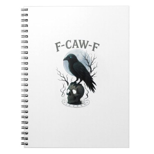 Gothic Crow F Caw F Raven Skull Halloween Graphic Notitieboek (Voorkant)