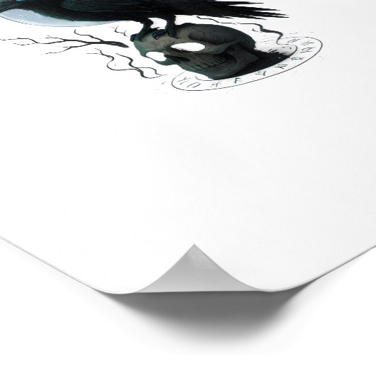 Gothic Crow F Caw F Raven Skull Halloween Graphic  Poster (Hoek)