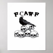 Gothic Crow F Caw F Raven Skull Halloween Graphic  Poster (Voorkant)