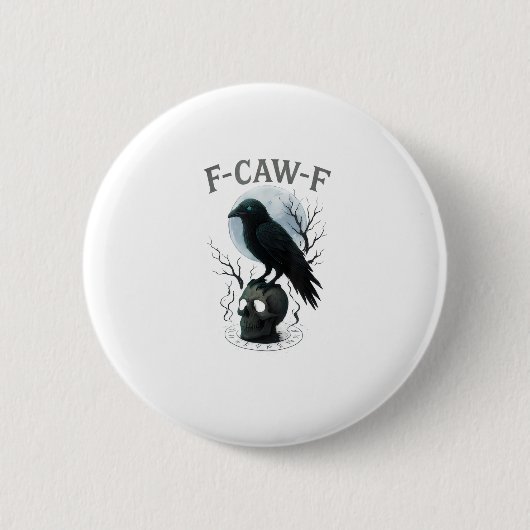 Gothic Crow F Caw F Raven Skull Halloween Graphic Ronde Button 5,7 Cm (Voorkant)