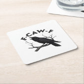 Gothic Crow Funny F-Caw-F Humor Essential Creative Kartonnen Onderzetters (Schuin)