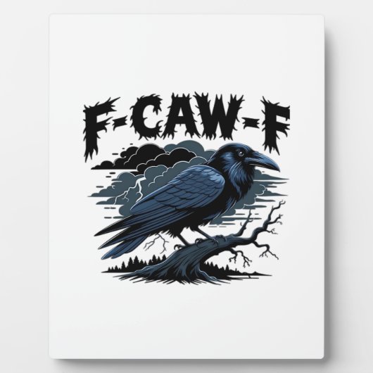 Gothic Crow Funny Humor F-Caw-F Essential Minimal  Fotoplaat (Voorkant)